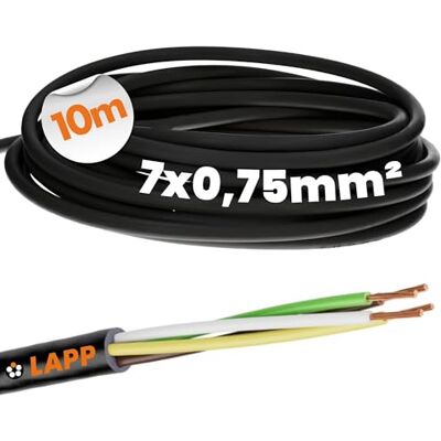 Lapp 1030272 LiYY Câble de commande en PVC 10 m 7 x 0,75 mm² Noir I Câble LED 7 fils I Câble de données I Câble de signal I Câble soudable - Publicité Lapp 1030272 LiYY Câble de commande en PVC 10 m 7 x 0,75 mm² Noir I Câble LED 7 fils I Câble de données I Câble de signal I Câble soudable - Publicité