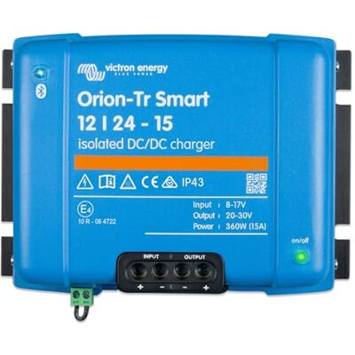 Victron Energy Orion-TR Smart 12/24-Volt 15 A 360 W CC-CC Chargeur Isolé (Bluetooth) - Publicité Victron Energy Orion-TR Smart 12/24-Volt 15 A 360 W CC-CC Chargeur Isolé (Bluetooth) - Publicité