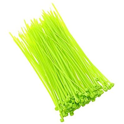 Sun Lot de 100 attaches autobloquantes en nylon 2,5 x 100/150/200 mm Couleurs assorties 2,5 x 100 mm Vert fluo - Publicité Sun Lot de 100 attaches autobloquantes en nylon 2,5 x 100/150/200 mm Couleurs assorties 2,5 x 100 mm Vert fluo - Publicité