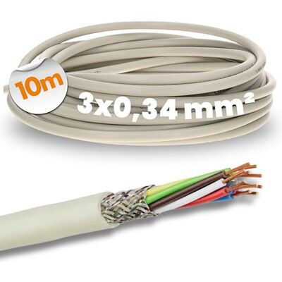 Lapp 0034503 LiYCY Câble de commande blindé 3 x 0,34 mm² I Câble de données en PVC Gris I Câble de commande 3 fils pour armoires électriques - Publicité Lapp 0034503 LiYCY Câble de commande blindé 3 x 0,34 mm² I Câble de données en PVC Gris I Câble de commande 3 fils pour armoires électriques - Publicité