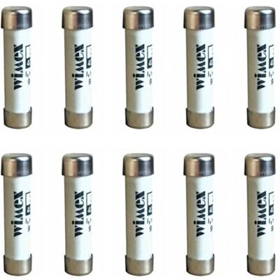 Electron Lot de 10 fusibles, cylindrique 9 x 36 mm, 400 V 10 A, intervention retardée, avec indicateur de fusion, usage civil CF, en céramique, stéatite, utilisation gG, puissance interruption (lk) 50KA - Publicité Electron Lot de 10 fusibles, cylindrique 9 x 36 mm, 400 V 10 A, intervention retardée, avec indicateur de fusion, usage civil CF, en céramique, stéatite, utilisation gG, puissance interruption (lk) 50KA - Publicité