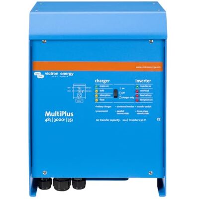 Victron Energy MultiPlus Chargeur de Batterie 3000 Va 48 Volt 230 V Onde sinusoïdale Pure 35 amp, Commutateur de Transfert 50 Amp - Publicité Victron Energy MultiPlus Chargeur de Batterie 3000 Va 48 Volt 230 V Onde sinusoïdale Pure 35 amp, Commutateur de Transfert 50 Amp - Publicité