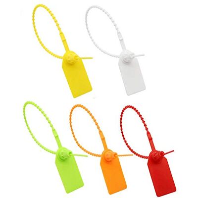 Yhuasia 100 Pièces Étiquettes et Scellés de Sécurité Autobloquants en Plastique, Anti-Échange pour Vêtements Chaussures Sacs Colis (Blanc, Rouge, Orange, Jaune, Vert) - Publicité Yhuasia 100 Pièces Étiquettes et Scellés de Sécurité Autobloquants en Plastique, Anti-Échange pour Vêtements Chaussures Sacs Colis (Blanc, Rouge, Orange, Jaune, Vert) - Publicité