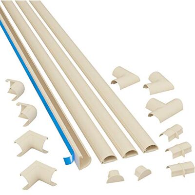 D-line Goulotte Passe-Câbles 30x15mm, Multipack 4m – Profil Demi-Rond, Cache-Fils Auto-Adhésif, Gestion des Câbles – 4X Longueurs 1 m (30 mm l x 15 mm h) avec Accessoires – Crème - Publicité D-line Goulotte Passe-Câbles 30x15mm, Multipack 4m – Profil Demi-Rond, Cache-Fils Auto-Adhésif, Gestion des Câbles – 4X Longueurs 1 m (30 mm l x 15 mm h) avec Accessoires – Crème - Publicité