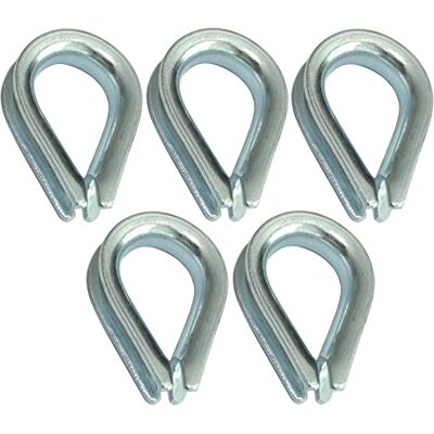 AERZETIX C43536 Lot de 5 Cosses coeur boucle pour câble corde Ø4mm en Acier zingué - Publicité AERZETIX C43536 Lot de 5 Cosses coeur boucle pour câble corde Ø4mm en Acier zingué - Publicité