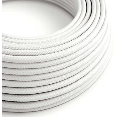 Creative Câble électrique Rond d'extérieur en Tissu Effet Soie Blanc SM01 Compatible avec Le système EIVA IP65-10 Mètres - Publicité Creative Câble électrique Rond d'extérieur en Tissu Effet Soie Blanc SM01 Compatible avec Le système EIVA IP65-10 Mètres - Publicité