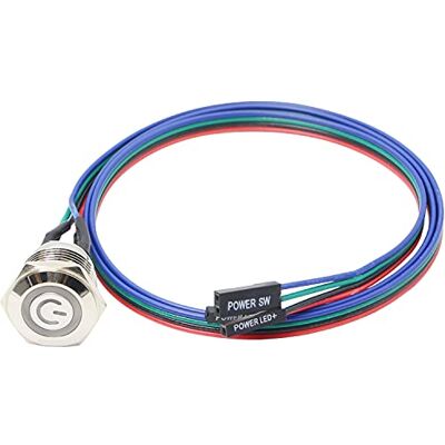 XMSJSIY Bouton métallique hôte de commutateur de châssis Ordinateur hôte interrupteur câble boîtier PC LED Power button ATX Power on/off (16mm) - Publicité XMSJSIY Bouton métallique hôte de commutateur de châssis Ordinateur hôte interrupteur câble boîtier PC LED Power button ATX Power on/off (16mm) - Publicité