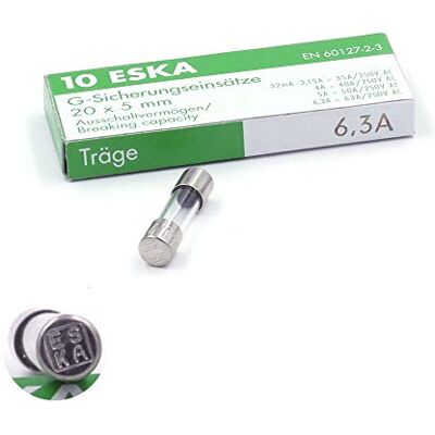 FYS 10x Fusible temporisé (T) en verre 6.3A / 250VAC 5x20mm - Publicité FYS 10x Fusible temporisé (T) en verre 6.3A / 250VAC 5x20mm - Publicité