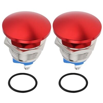 VGOL Lot de 2 Interrupteurs à Bouton-poussoir en Métal à Réinitialisation Automatique 19 Mm étanches Bouton de Démarrage AC/DC 12 V-250 V Rouge - Publicité VGOL Lot de 2 Interrupteurs à Bouton-poussoir en Métal à Réinitialisation Automatique 19 Mm étanches Bouton de Démarrage AC/DC 12 V-250 V Rouge - Publicité