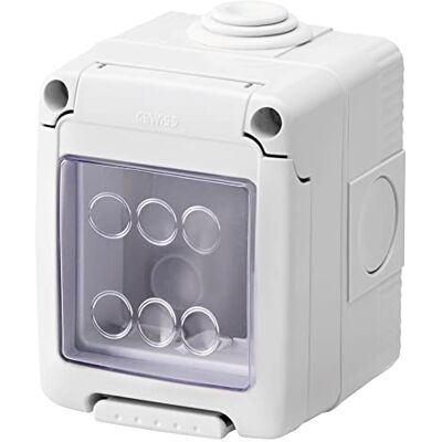GEWISS Boîtier de surface étanche série 27 pour mécanismes SYSTEM de IP55-2 modules Gris RAL 7035 GW27042DY - Publicité GEWISS Boîtier de surface étanche série 27 pour mécanismes SYSTEM de IP55-2 modules Gris RAL 7035 GW27042DY - Publicité