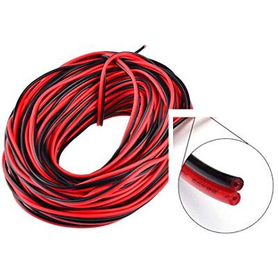 Tecnostore 1 mètre câble électrique rouge noir 24 AWG isolé PVC fil bande LED auto lumière - Publicité Tecnostore 1 mètre câble électrique rouge noir 24 AWG isolé PVC fil bande LED auto lumière - Publicité