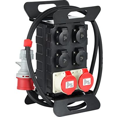 Electraline 60428 Tableau électrique de Chantier avec Interrupteur de sécurité RCD 30 mA, 4 Prises Schuko + 2 Prises industrielles CEE. Câble 2 M H07RN-F 5G2,5 mm² IP44 - Publicité Electraline 60428 Tableau électrique de Chantier avec Interrupteur de sécurité RCD 30 mA, 4 Prises Schuko + 2 Prises industrielles CEE. Câble 2 M H07RN-F 5G2,5 mm² IP44 - Publicité