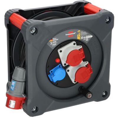 Brennenstuhl Professional Enrouleur de câble de Chantier KD 3200 C7 avec Prise CEE, 2 fiches CEE et 1 Prise Murale de Protection (câble de 30 m en Noir, Utilisation extérieure permanente, fabriqué en - Publicité Brennenstuhl Professional Enrouleur de câble de Chantier KD 3200 C7 avec Prise CEE, 2 fiches CEE et 1 Prise Murale de Protection (câble de 30 m en Noir, Utilisation extérieure permanente, fabriqué en - Publicité