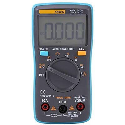 Walfront AN8002 multimètre numérique True-RMS, mesure le testeur de résistance de courant de tension ca/cc 6000 comptes - Publicité Walfront AN8002 multimètre numérique True-RMS, mesure le testeur de résistance de courant de tension ca/cc 6000 comptes - Publicité
