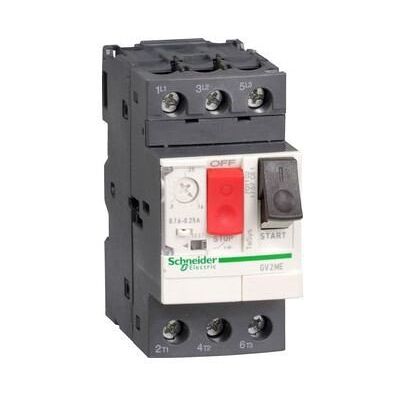 Schneider Electric TeSys GV disjoncteur moteur 0,4 à 0,63A 3P 3d déclencheur magnétothermique GV2ME04 - Publicité Schneider Electric TeSys GV disjoncteur moteur 0,4 à 0,63A 3P 3d déclencheur magnétothermique GV2ME04 - Publicité