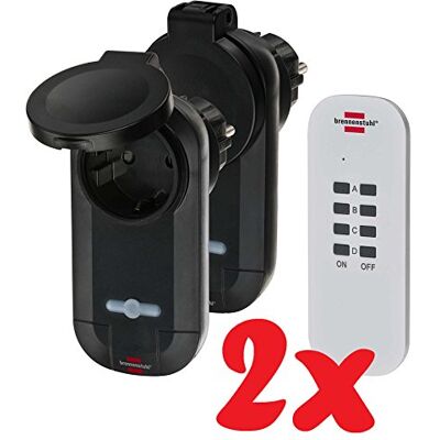 Brennenstuhl 1507030 Comfort-Line RC CE1 0201 Télécommande Radio, Noir/Blanc, Set de 3 Pièces - Publicité Brennenstuhl 1507030 Comfort-Line RC CE1 0201 Télécommande Radio, Noir/Blanc, Set de 3 Pièces - Publicité