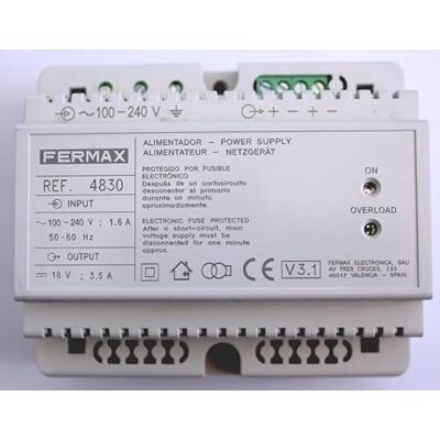 Alimentateur Fermax 4830 18V DC - Rail DIN - Publicité Alimentateur Fermax 4830 18V DC - Rail DIN - Publicité