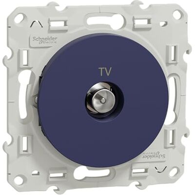 Schneider Electric Odace, Prise TV simple, Fixation par vis, Cobalt S550445 - Publicité Schneider Electric Odace, Prise TV simple, Fixation par vis, Cobalt S550445 - Publicité