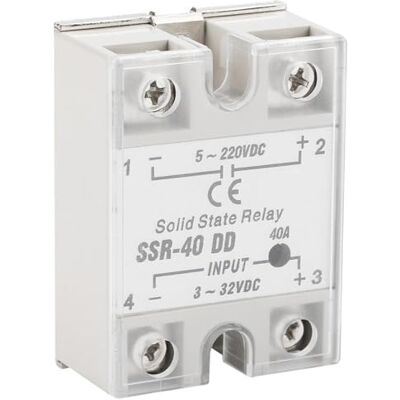 KSTE Relais à Semiconducteurs, SSR-40 DD 40A 5-220VDC Module de Relais statique, Solid State Relais Monophasé pour l'automatisation de processus industriel - Publicité KSTE Relais à Semiconducteurs, SSR-40 DD 40A 5-220VDC Module de Relais statique, Solid State Relais Monophasé pour l'automatisation de processus industriel - Publicité