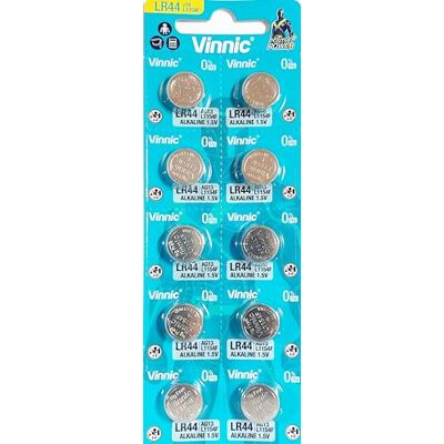 Vinnic 10 X LR44 A76 Alkaline Button Cell AG13 A76 L1154 by - Publicité Vinnic 10 X LR44 A76 Alkaline Button Cell AG13 A76 L1154 by - Publicité