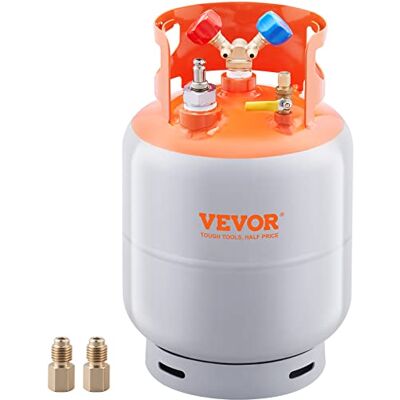 VEVOR Réservoir de récupération de réfrigérant avec interrupteur à flotteur – 30 lb Réservoir AC réutilisable CVC avec adaptateur ¼ à ½ - Publicité VEVOR Réservoir de récupération de réfrigérant avec interrupteur à flotteur – 30 lb Réservoir AC réutilisable CVC avec adaptateur ¼ à ½ - Publicité