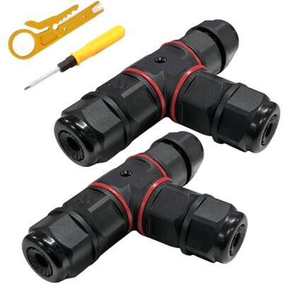 Riisoyu Riiosyu 2 Pièces Connecteur Étanche Forme de T, 3 Voies Connecteur de Câble Extérieur Imperméable IP68 avec 1 Pince à dénuder 1 Tournevis Ø 6 mm 10 mm Étanche Forme de T Boîte de Dérivation,Noir - Publicité Riisoyu Riiosyu 2 Pièces Connecteur Étanche Forme de T, 3 Voies Connecteur de Câble Extérieur Imperméable IP68 avec 1 Pince à dénuder 1 Tournevis Ø 6 mm 10 mm Étanche Forme de T Boîte de Dérivation,Noir - Publicité
