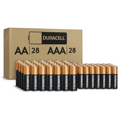 Duracell Coppertop AA + AAA Batteries, 56 Count Pack Double A and Triple A Alkaline Battery with Power Boost Ingredients, Long-Lasting Power (Ecommerce Packaging) - Publicité Duracell Coppertop AA + AAA Batteries, 56 Count Pack Double A and Triple A Alkaline Battery with Power Boost Ingredients, Long-Lasting Power (Ecommerce Packaging) - Publicité