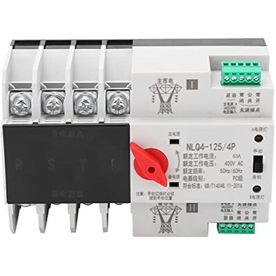 Jenngaoo Inverseur Source Automatique 63A, Commutateur Transfert Triphasé 4P, Montage Rail DIN, pour Groupe Electrogène et Solaire - Publicité Jenngaoo Inverseur Source Automatique 63A, Commutateur Transfert Triphasé 4P, Montage Rail DIN, pour Groupe Electrogène et Solaire - Publicité