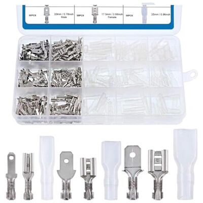 MMOBIEL 315 pièces Connecteurs à brosse et cosses à sertir avec manchons isolants pour le câblage électrique 2,8 mm 4,8 mm 6,3 mm Mâle et femelle Or - Publicité MMOBIEL 315 pièces Connecteurs à brosse et cosses à sertir avec manchons isolants pour le câblage électrique 2,8 mm 4,8 mm 6,3 mm Mâle et femelle Or - Publicité