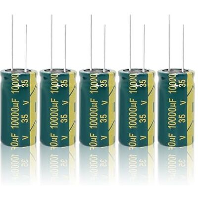 Risegun Condensateurs Électrolytiques, 5 Pièces 35V 10000UF 18 * 35mm Kit de Boîte d'assortiment de Condensateurs - Publicité Risegun Condensateurs Électrolytiques, 5 Pièces 35V 10000UF 18 * 35mm Kit de Boîte d'assortiment de Condensateurs - Publicité