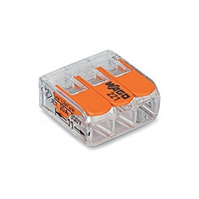 WAGO Lot de 5 bornes de connexion 3 broches compactes et transparentes 4 mm de diamètre 20 à 85 °C Convient pour les normes CE 221-413 - Publicité WAGO Lot de 5 bornes de connexion 3 broches compactes et transparentes 4 mm de diamètre 20 à 85 °C Convient pour les normes CE 221-413 - Publicité