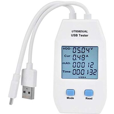 Walfront Testeur de Wattmètre USB Multimètre Voltmètre Numérique UT658 Détecteur de Puissance Électrique Mesure de Tension et Courant pour Appareils USB Chargeur Batterie - Publicité Walfront Testeur de Wattmètre USB Multimètre Voltmètre Numérique UT658 Détecteur de Puissance Électrique Mesure de Tension et Courant pour Appareils USB Chargeur Batterie - Publicité