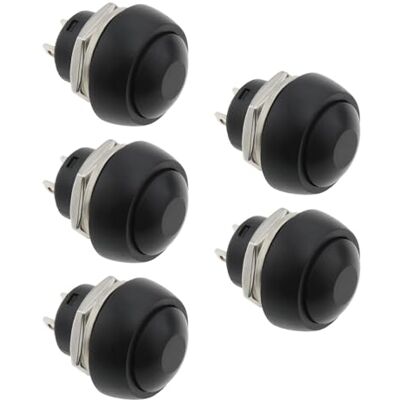 OTOTEC 5 Pièces 12mm Interrupteur à Bouton-Poussoir 3A Mini Bouton-Poussoir Interrupteur de Klaxon Momentané Off/on Bouton-Poussoir Rond Interrupteur de Klaxon Étanche Noir - Publicité OTOTEC 5 Pièces 12mm Interrupteur à Bouton-Poussoir 3A Mini Bouton-Poussoir Interrupteur de Klaxon Momentané Off/on Bouton-Poussoir Rond Interrupteur de Klaxon Étanche Noir - Publicité