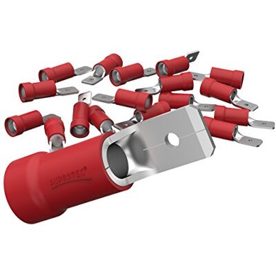 AUPROTEC Lot de 10 fiches plates 0,5-1,5 mm² Rouge Largeur du connecteur : 2,8 mm Partiellement isolé En PVC Connecteur de câble MDD en laiton étamé - Publicité AUPROTEC Lot de 10 fiches plates 0,5-1,5 mm² Rouge Largeur du connecteur : 2,8 mm Partiellement isolé En PVC Connecteur de câble MDD en laiton étamé - Publicité