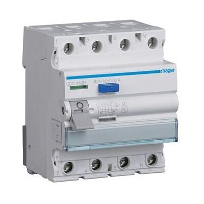 Hager CDC440J Disjoncteur différentiel 4P 40 A 30 mA AC - Publicité Hager CDC440J Disjoncteur différentiel 4P 40 A 30 mA AC - Publicité