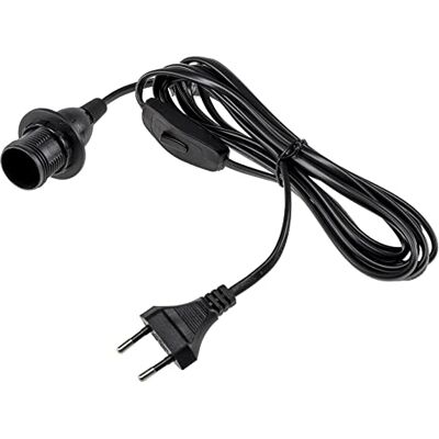 ChiliTec Câble d’alimentation avec interrupteur et prise pour lampe à fabriquer soi-même E14 Fassung + 3,4m + Schalter Noir - Publicité ChiliTec Câble d’alimentation avec interrupteur et prise pour lampe à fabriquer soi-même E14 Fassung + 3,4m + Schalter Noir - Publicité