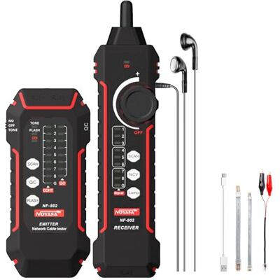 NOYAFA NF-802 Testeur de Câbles Réseau Avec Alimentation PoE, Traqueur de Câbles Multifonctionnel, Compatible Avec les Câbles LAN CAT5 et CAT6 - Publicité NOYAFA NF-802 Testeur de Câbles Réseau Avec Alimentation PoE, Traqueur de Câbles Multifonctionnel, Compatible Avec les Câbles LAN CAT5 et CAT6 - Publicité