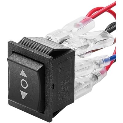 VEVOR Interrupteur à Bascule, 6 Broches, Action Momentanée, DPDT, Fonction d'Inversion de Polarité 3 Positions (ON)-Off-(ON), CA 250 V/16 A 125 V/20 A, pour Voiture, Bateau, Appareils Électroménagers - Publicité VEVOR Interrupteur à Bascule, 6 Broches, Action Momentanée, DPDT, Fonction d'Inversion de Polarité 3 Positions (ON)-Off-(ON), CA 250 V/16 A 125 V/20 A, pour Voiture, Bateau, Appareils Électroménagers - Publicité