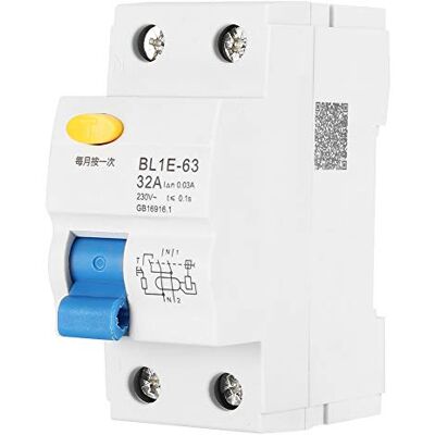 YWBL-WH Disjoncteur RCCB BL1E-63 32A 1P+N 30mA 230V Protection Fuite/Surcharge/Court-Circuit pour Tableau Électrique - Publicité YWBL-WH Disjoncteur RCCB BL1E-63 32A 1P+N 30mA 230V Protection Fuite/Surcharge/Court-Circuit pour Tableau Électrique - Publicité