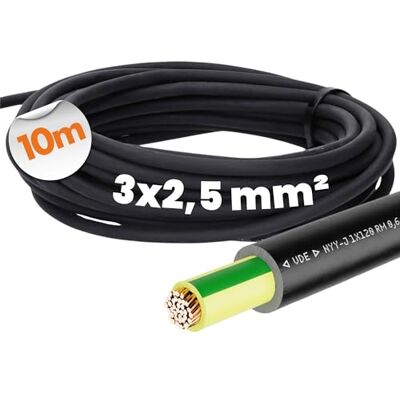 Lapp 15500103 NYY-J Câble d'alimentation 3 x 2,5 mm² RE I Câble de terre ignifuge avec conducteur de protection I Câble d'alimentation puissant pour extérieur et intérieur I Câble de terre Noir 10 m - Publicité Lapp 15500103 NYY-J Câble d'alimentation 3 x 2,5 mm² RE I Câble de terre ignifuge avec conducteur de protection I Câble d'alimentation puissant pour extérieur et intérieur I Câble de terre Noir 10 m - Publicité