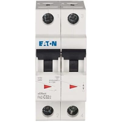 Disjoncteur Eaton 2P 32A Type C - Montage sur rail DIN - Publicité Disjoncteur Eaton 2P 32A Type C - Montage sur rail DIN - Publicité
