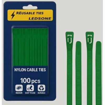 LEDSone Lot de 100 attaches de câble réutilisables en nylon robuste et épais (vert, 150 x 3,6 mm) - Publicité LEDSone Lot de 100 attaches de câble réutilisables en nylon robuste et épais (vert, 150 x 3,6 mm) - Publicité