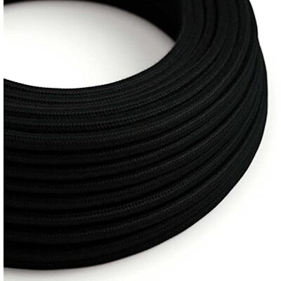 Creative Fil Électrique Rond Gaine De Tissu De Couleur Coton Tissu Uni Noir RC04-5 Mètres, 3x0.75 - Publicité Creative Fil Électrique Rond Gaine De Tissu De Couleur Coton Tissu Uni Noir RC04-5 Mètres, 3x0.75 - Publicité