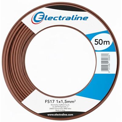 Electraline 13083 Câble unipolaire FS17, Section 1 x 1,5 mm², marron, 50M - Publicité Electraline 13083 Câble unipolaire FS17, Section 1 x 1,5 mm², marron, 50M - Publicité