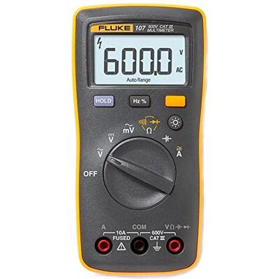 Fluke 107 AC/DC multimètre numérique portable avec pendentif magnétique - Publicité Fluke 107 AC/DC multimètre numérique portable avec pendentif magnétique - Publicité