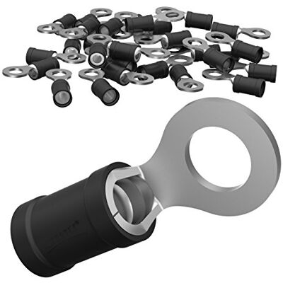 AUPROTEC Cosse à œillet de 0,5 à 6,0 mm², diamètre du trou de M3 à M12, connecteur de câble PVC RV en cuivre étamé et en partie isolé - Publicité AUPROTEC Cosse à œillet de 0,5 à 6,0 mm², diamètre du trou de M3 à M12, connecteur de câble PVC RV en cuivre étamé et en partie isolé - Publicité
