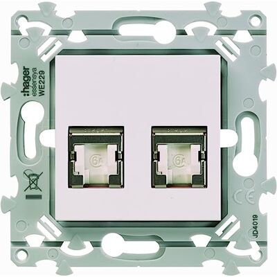 Hager prise rj45 catégorie 6 stp double grade 2 tv pure essensya we227 - Publicité Hager prise rj45 catégorie 6 stp double grade 2 tv pure essensya we227 - Publicité