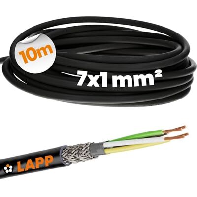 Lapp 1030544 LiYCY Câble de commande blindé 7 x 1 mm² I Résistant aux UV I Câble de signal 7 fils I Câble de données pour l'extérieur I Câble de soudure LED I Câble de raccordement noir - Publicité Lapp 1030544 LiYCY Câble de commande blindé 7 x 1 mm² I Résistant aux UV I Câble de signal 7 fils I Câble de données pour l'extérieur I Câble de soudure LED I Câble de raccordement noir - Publicité