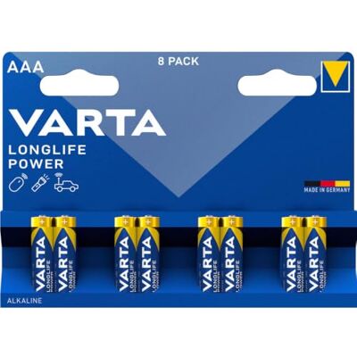 Varta LR03 - Piles Alcalines AAA - Pack de 8 - Publicité Varta LR03 - Piles Alcalines AAA - Pack de 8 - Publicité