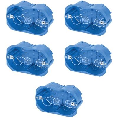 Electron 5 boîtes 503 encastrées murales, 3 modules/places, pour plaques de plâtre, bois, en technopolymère haute résistance, boîtier électrique, universel pour série civile, bleu - Publicité Electron 5 boîtes 503 encastrées murales, 3 modules/places, pour plaques de plâtre, bois, en technopolymère haute résistance, boîtier électrique, universel pour série civile, bleu - Publicité